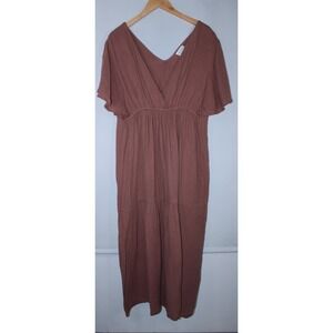 Cozy Earth Mauve Boardwalk Breeze Dress Women's Size XXL Soft Gauze Lounge